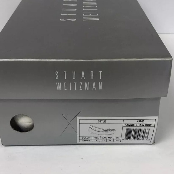 Stuart Weitzman Kids’ Fannie Chain Bow White Ballet Flats, Girls’ Size 4 M - Picture 6 of 6